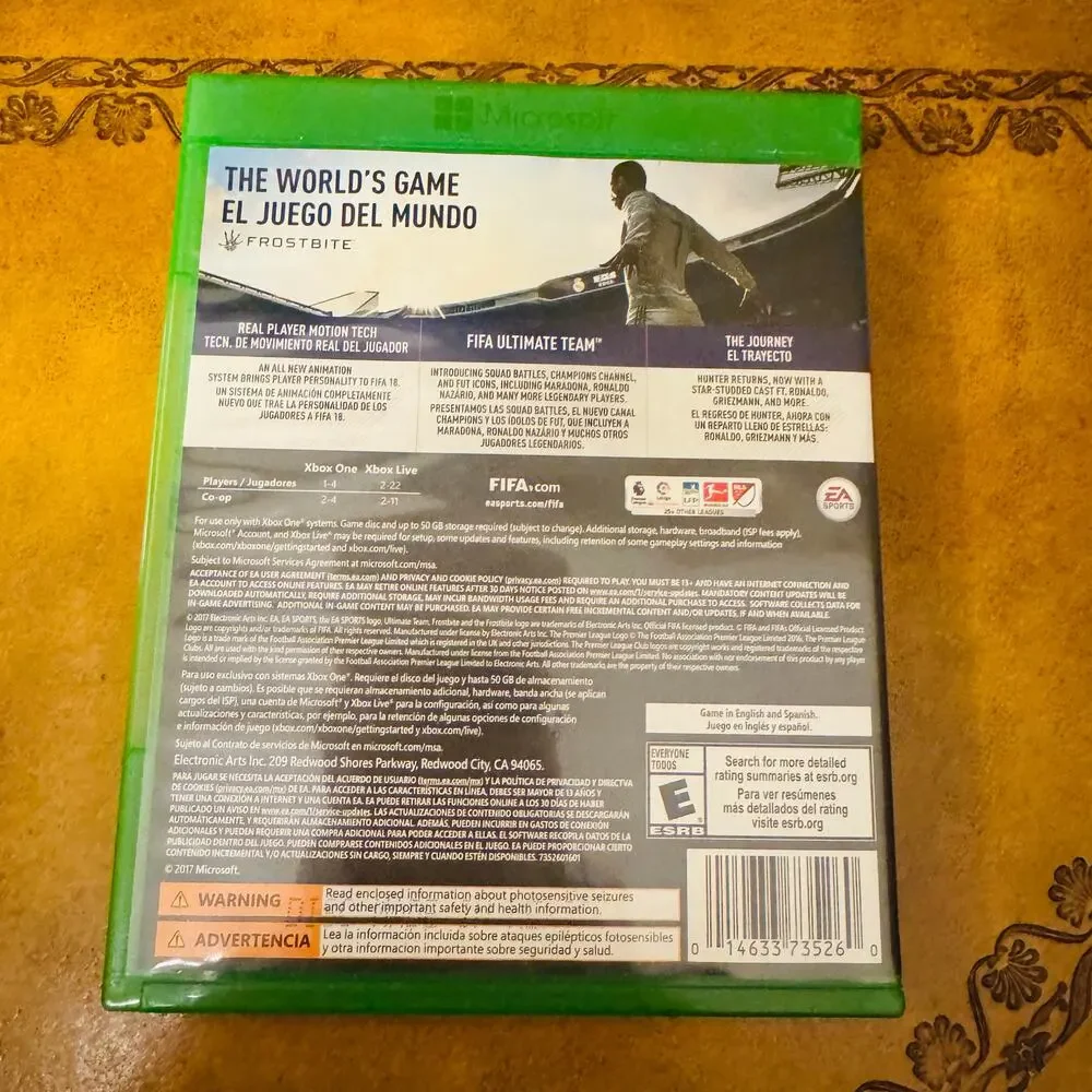 FIFA 18 Standard Edition Microsoft Xbox One 2017 Ronaldo Cover Soccer Video Game